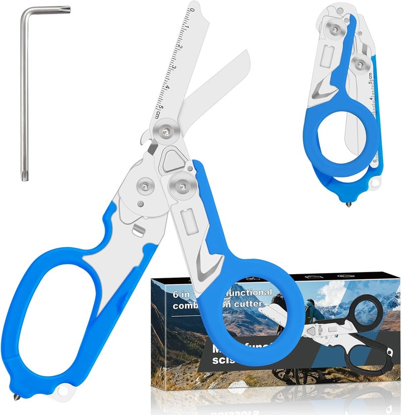 Lemasa 6in1 trauma shears - emergency responders, outdoor emergencies scissor, medical staff, and outdoor camping scissors, ttrauma scissors(blue) - Image 1